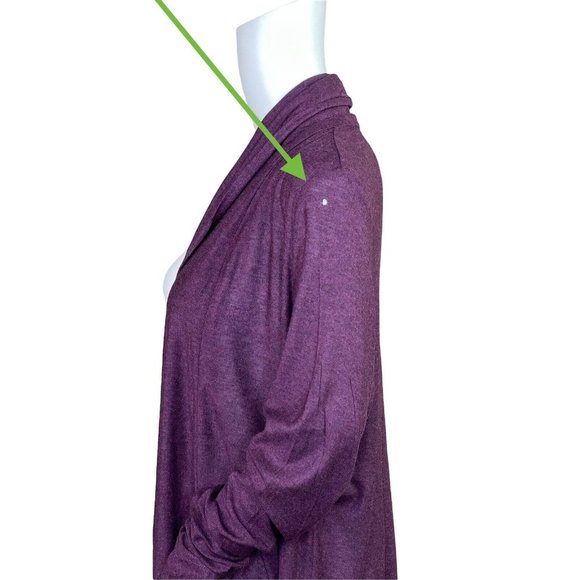 Magachoni Purple Modal  Wool Open Draped Cardigan Sweater Size Large - Picture 7 of 8